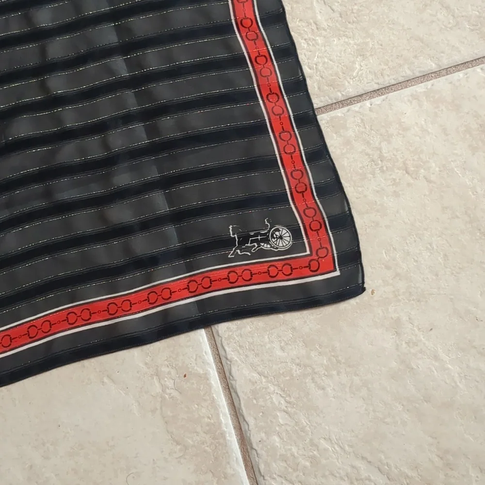 Vintage Sunyung Sa Black & Red Scarf 29x29